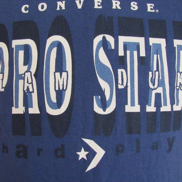 Vintage Converse T-Shirt Sz Large Pro Star Basketball Blue New Old Stock NWT NOS - Picture 6 of 12